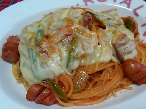 焼きナポリタン＊チーズが芳ばしい☆